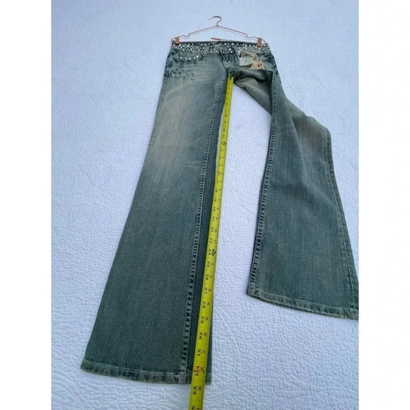 Miss Me Womens Rhinestone Mid Rise Boot Cut Denim Jeans Light Blue Sz 28 - Picture 11 of 16